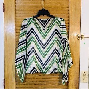 Alfani Chevron Angel Sleeves Blouse